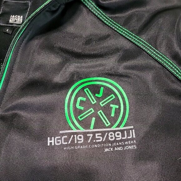 Jack and Jones Men's Jacket Size L Intelligence Black Full Zip Style Seven Sweat - Picture 4 of 11